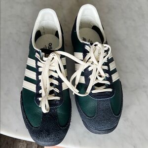 adidas Women's Green & Navy Low-Top Sneakers with White Stripes